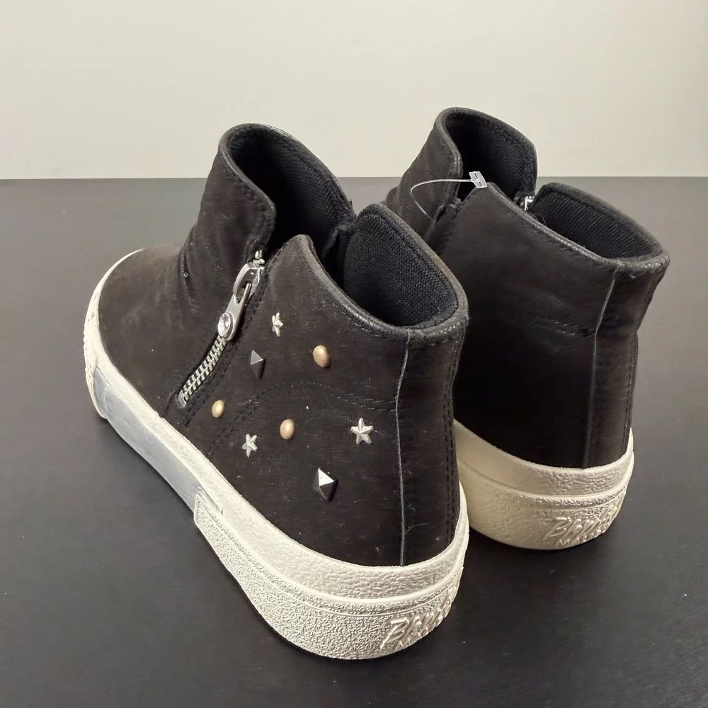 Blowfish Malibu Ankle Booties Women's 7.5M Black Studded Wave Zip Comfort Casual